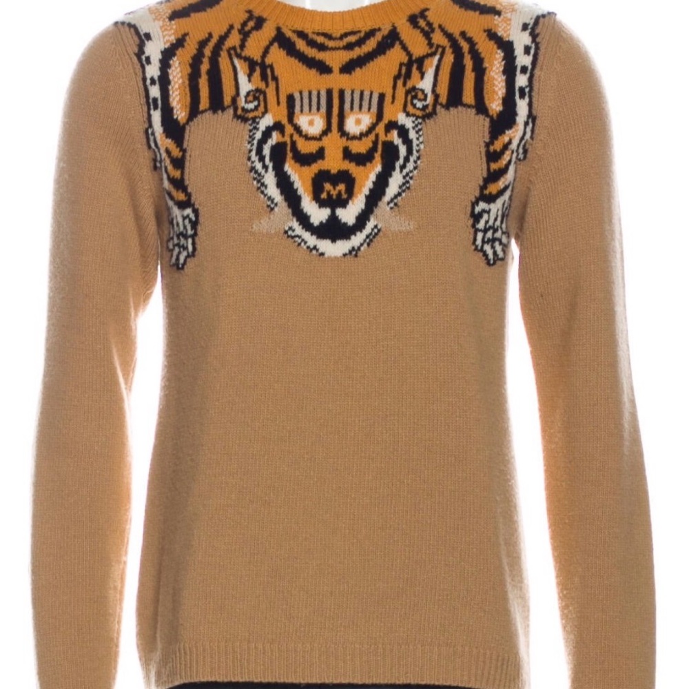 Men's Gucci Tiger Intarsia Crewneck Sweater